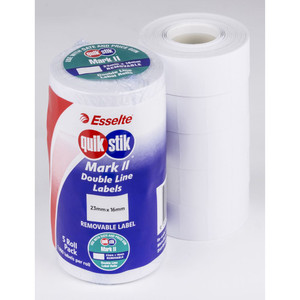 QUIKSTIK MARK II LABELS 23x16mm Removable WHITE 1000 LABELS/ROLL 5 rolls per pack
