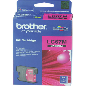 BROTHER LC-67 ORIGINAL MAGENTA INK CARTRIDGE Suits DCP 185C / 385C / 395CN / 585CW / 6690CW / J715W / MFC 490CW / 790CW / 795CW / 990CW / 5490CW / 5890CN / 6490CW / 6890CDW / J615W