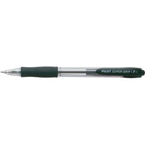 PILOT BPGP-10R SUPERGRIP RETRACTABLE BALLPOINT PEN Fine Black, Each