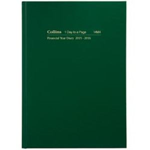 COLLINS FINANCIAL YEAR DIARY #34M4 A4 Week To Opening 1Hr Appoint. Green (2024-2025)