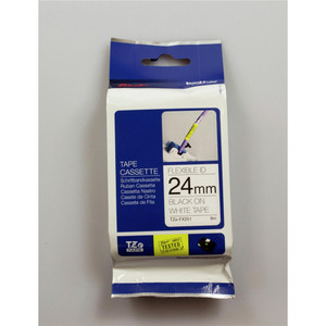 BROTHER TZE-FX251 PTOUCH TAPE 24mm x 8mtr Black On White Flexible