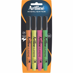 ARTLINE SUPREME HIGHLIGHTER PEN 4 Assorted