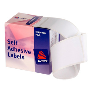 AVERY DISPENSER LABELS Rectangles DMR4463W 44 x 63mm White, Pk150