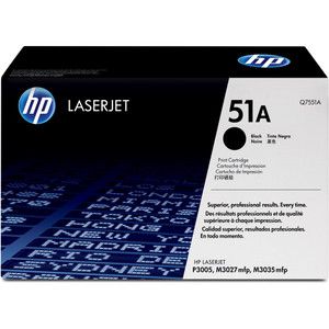 HP 51A BLACK ORIGINAL LASERJET TONER CARTRIDGE 6.5K (Q7551A) Suits LaserJet P3005 / M3027 / M3035