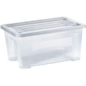 ITALPLAST Storage Box with Lid 5 Litre - Transparent Graphite (Clear), Each