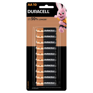 Duracell Coppertop AA Alkaline Batteries, Card of 10