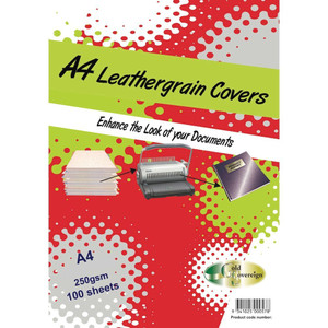 Gold Sovereign Leathergrain Binding Cover White Pack of 100