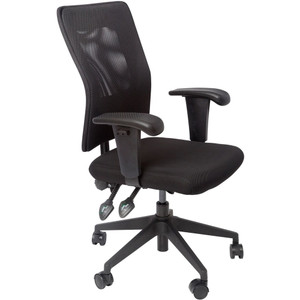 Medium Mesh Back Operator Chair With Arms Black Mesh Black Fabric Seat