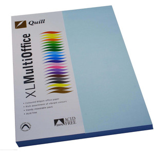 QUILL A4 XL MULTIOFFICE PAPER 80gsm Powder Blue (Pack of 100)