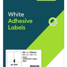 A4 FLUORO GREEN 4UP PERM 99.1MM X 139MM LL350 (Pack of 100)