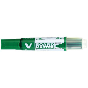 PILOT BEGREEN V BOARD MASTER WHITEBOARD MARKER BULLET TIP GREEN Box of 10