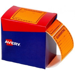 QUARANTINE LABELS 75MM X 74.2MM PRE-PRINTED PERMANENT 1000 LABELS PER ROLL