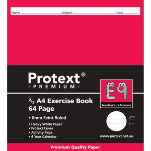 2/3 A4 EXERCISE BOOK RULED 8MM 64PG + MARGIN