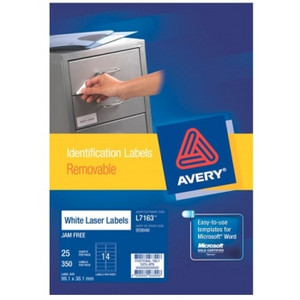 AVERY L7163REV LASER LABEL Address 14/Sht 99.1x38.1 White, Pk350