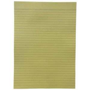 A4 EXAM PAPER 70GSM 8MM RULED 2 SIDES YELLOW COLOURED PAPER 500 SHEETS