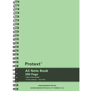 PROTEXT A5 200PG TWIN WIRE PP NOTEBOOK - LIME