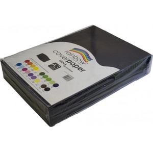 RAINBOW COVER PAPER 125GSM A3 BLACK PK500