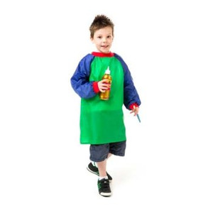 JUNIOR ARTIST SMOCK GREEN AND BLUE (AGES 5-8)