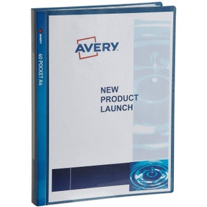 AVERY INSERT COVER DISPLAY BOOK 40 Pockets Navy Blue