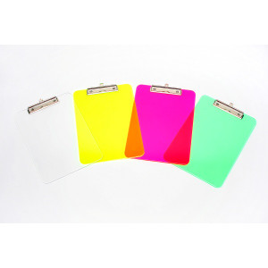 MARBIG PLASTIC CLIPBOARDS A4 Assorted Summer Colours (Each)