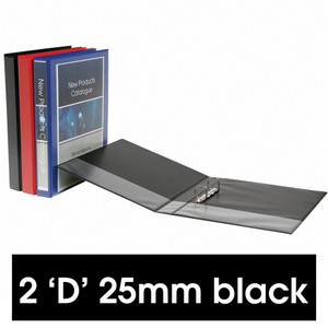 MARBIG ENVIRO CLEARVIEW INSERT BINDERS A4 2 'D' 25mm Black