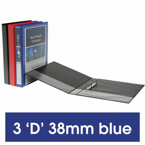 MARBIG ENVIRO CLEARVIEW INSERT BINDERS A4 3 'D' 38mm Blue