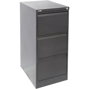 GO 3 DRAWER FILING CABINET H1016xw460xd620mm Black Ripple