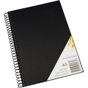 QUILL 100851399 VISUAL ART DIARY A5 120 page 110gms