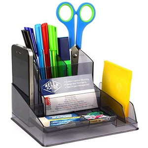 ITALPLAST Desk Organiser - Smoke, Each