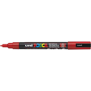 UNI PC-3M POSCA POSTER MARKER FINE BULLET TIP 1.3MM RED