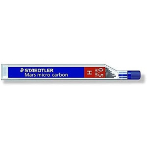 STAEDTLER 250 MARS MICRO CARBON MECHANICAL PENCIL LEAD REFILL H 0.5MM TUBE 12