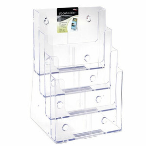 DEFLECT-O BROCHURE HOLDERS A4 4 TIER FREE STAND & W/MOUNT