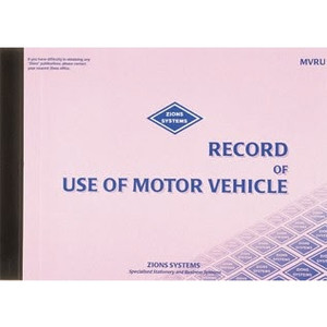 ZIONS MVRU VEHICLE USAGE BOOK Motor Vehicle Usage
