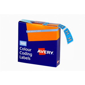 AVERY LATERAL FILE LABEL H Side Tab Box of 500 Blue 25 x 38mm