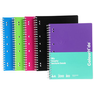 COLOURHIDE LECTURE NOTEBOOK A4 200PG GREEN