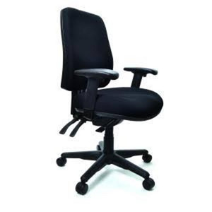 BURO ROMA HIGH BACK CHAIR Black Fabric, With Arms 3 Lever