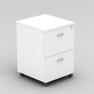 PEDESTAL MOBILE 2 FILE DRAWERS 468(W) x 510(D) x 685(H) WHITE (OM-M2)