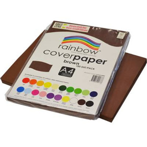 RAINBOW COVER PAPER 125GSM - A4 BROWN