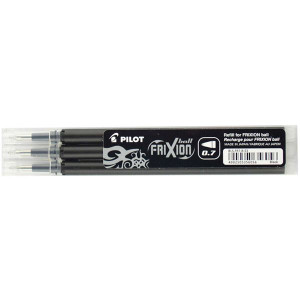 PEN REFILL PILOT FRIXION BALL 0.7MM BLACK PACK 3