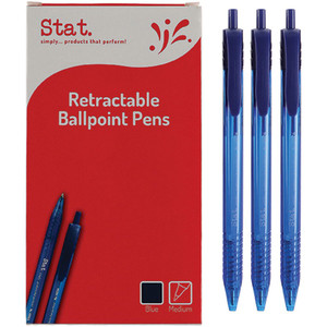 STAT BALLPOINT PEN RETRACTABLE 1.0mm Blue (Each) ** ETA 31/5/2024 **