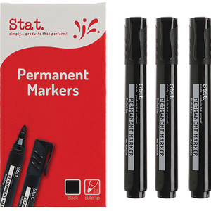 STAT PERMANENT MARKER BULLET 2.0mm Black *** see also DEL-U10020/EA ***