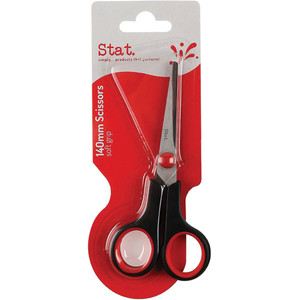 STAT SCISSORS SOFT GRIP BLACK /Red 140mm