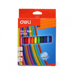 Deli Felt Tip Watercolour Washable Markers Pk 12 (Replaced by DEL-C10000)