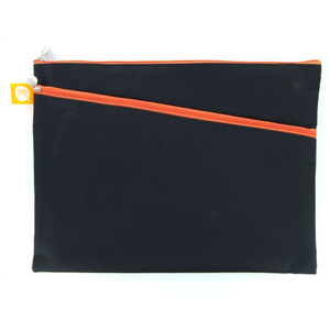 MICADOR 2 ZIP PENCIL CASE LICORICE BLACK / ORANGE or BLACK / GREEN / ZIP