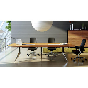 NOVARA TIMBER VENEER BOARDROOM TABLE 2400MM X 1200MM WITH CABLE TRAY