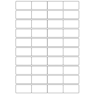 LABELS 48.5MM x 25.4MM - 40 LABELS PER SHEET - WHITE SEMI GLOSS (LASER & OFFSET) PACK 20 SHEETS