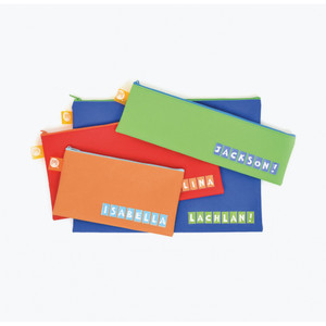 Micador Name Pencil Case Assorted 340 X 170mm - Personalise with your own name (lettering sheet included)