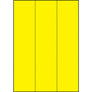 REDIFORM A4/3CVF YELLOW LABELS SHEET SQUARE EDGES 3 Up Fluoro Yellow - 70mm x 296mm (Box of 100)