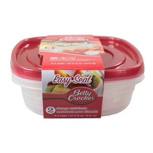 Food Storage Containers - Square 815ml (Pack of 2) Microwave / Dishwasher & Freezer Safe (Betty Crocker)