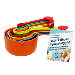 Measuring Cups & Spoons Set Pack of 10 (5 Assorted Cups & 5 Assorted Spoons)